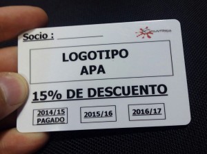 Delantera de nuestra Tarjeta AMPAS OcioRioja